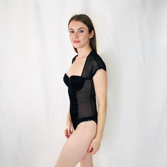 Natori Black Neiman Marcus Bodysuit Lingerie Top S - Picture 4 of 6